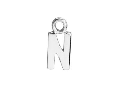 Sterling Silver Letter N Initial   Charm - Standard Image - 1