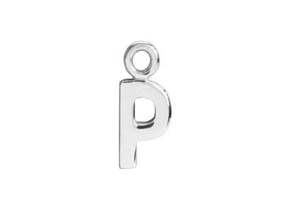 Sterling Silver Letter P Initial   Charm