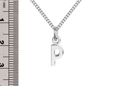 Sterling Silver Letter P Initial   Charm - Standard Image - 3