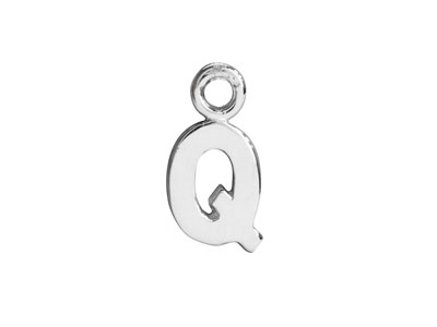 Sterling Silver Letter Q Initial   Charm