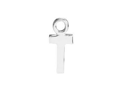Sterling Silver Letter T Initial   Charm
