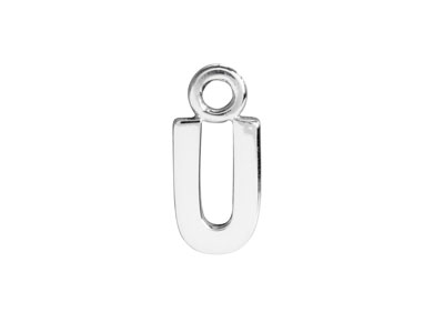 Sterling Silver Letter U Initial   Charm