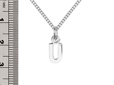 Sterling Silver Letter U Initial   Charm - Standard Image - 3