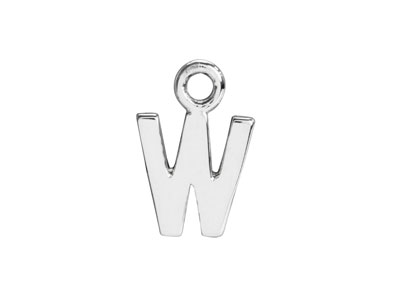 Sterling Silver Letter W Initial   Charm
