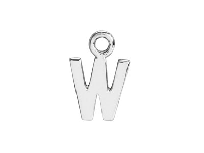 Sterling Silver Letter W Initial   Charm - Standard Image - 1