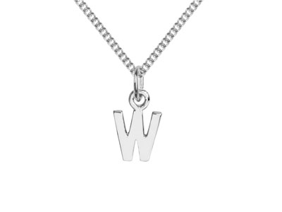 Sterling Silver Letter W Initial   Charm - Standard Image - 2