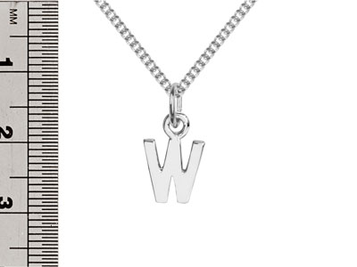 Sterling Silver Letter W Initial   Charm - Standard Image - 3