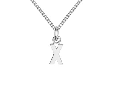 Sterling Silver Letter X Initial   Charm - Standard Image - 2