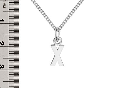 Sterling Silver Letter X Initial   Charm - Standard Image - 3