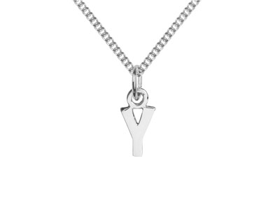 Sterling Silver Letter Y Initial   Charm - Standard Image - 2