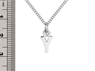 Sterling Silver Letter Y Initial   Charm - Standard Image - 3