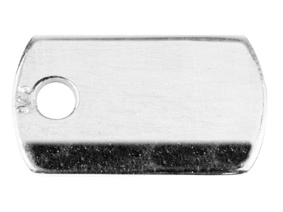 Sterling Silver Dog Tag 12x7x0.8mm Stamping Blank Pack of 5 - Standard Image - 1