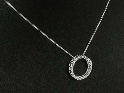 Sterling Silver Circle Of Life     Stone Set 18mm - Standard Image - 3