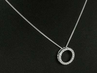 Sterling Silver Circle Of Life     Stone Set 14mm - Standard Image - 3