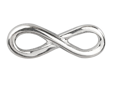 Sterling Silver Infinity Connector Pack of 5 13mm