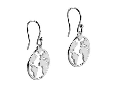 Sterling Silver World Map 15mm - Standard Image - 2