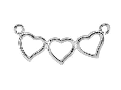 Sterling Silver Heart Connector    25x10mm, 100 Recycled Silver