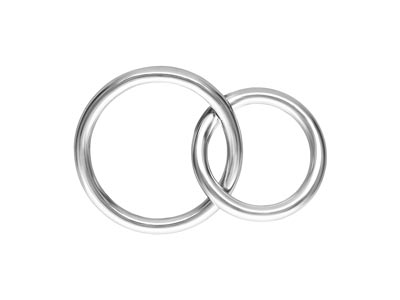 Sterling Silver Interlocking Rings 10mm And 8mm - Standard Image - 1