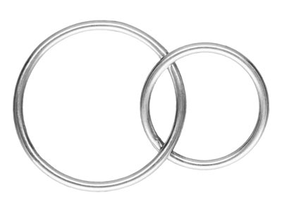 Sterling Silver Interlocking Rings 16mm And 12mm - Standard Image - 1