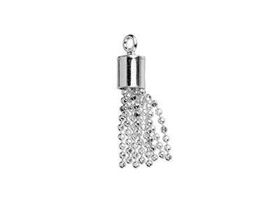 Sterling Silver Tassel Faceted Ball 17mm - Standard Image - 2