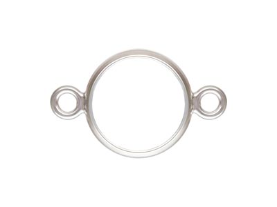 Sterling Silver Bezel Setting      Connector, 6mm