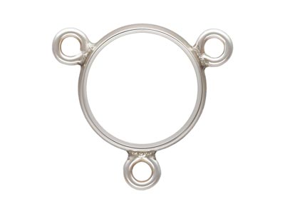 Sterling Silver 3 Way Bezel Setting Connector, 6mm