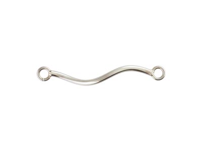 Sterling Silver Wave Connector,    1.0mm X 7.5mm