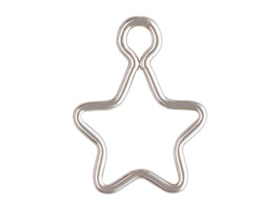 Sterling Silver Star Charm Drop    Connector, 10mm