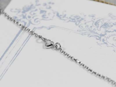 Sterling Silver Cubic Zirconia Heart Bezel Connector White, 3mm - Standard Image - 2