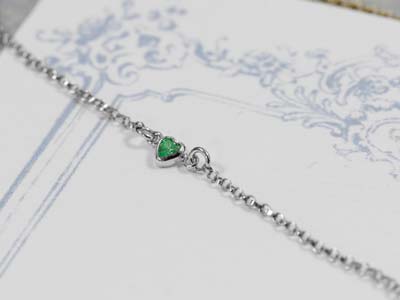 Sterling Silver Cubic Zirconia Heart Bezel Connector Lime, 3mm - Standard Image - 2