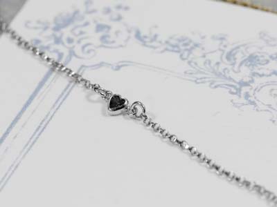 Sterling Silver Cubic Zirconia Heart Bezel Connector Black, 3mm - Standard Image - 2