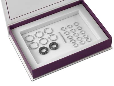 Argentium Silver Endless Circles   Bracelet Kit With Hematite Rings