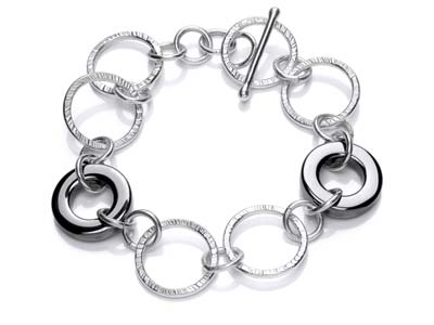 Argentium Silver Endless Circles   Bracelet Kit With Hematite Rings - Standard Image - 4
