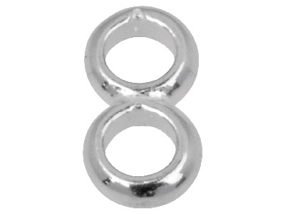 Sterling Silver Figure Of 8        Jump Ring Pack of 10, Two Closed   4mm Jump Ring Soldered Together - Standard Image - 1