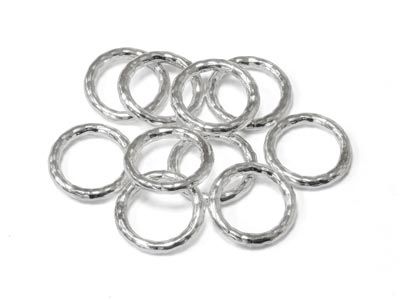 Sterling Silver 1mm X 7mm          Outside Diameter Pack of 10        Diamond Cut Open Decorative        Jump Ring