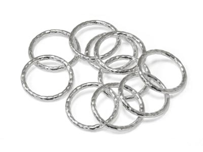 Sterling Silver 1mm X 10mm         Outside Diameter Pack of 10        Diamond Cut Open Decorative        Jump Ring