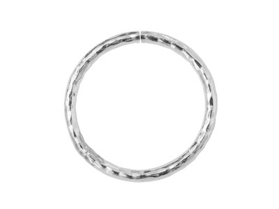 Sterling Silver 1mm X 12mm         Outside Diameter Pack of 10        Diamond Cut Open Decorative        Jump Ring - Standard Image - 2