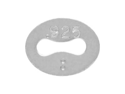 Sterling Silver Italian Hallmark   Quality Tags 5x3mm Pack of 10