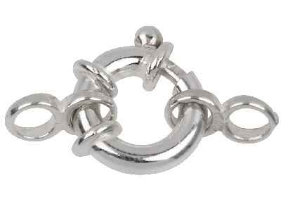 Sterling Silver Jumbo Bolt Ring    13mm, 2 Figure Of 8 Jump Rings