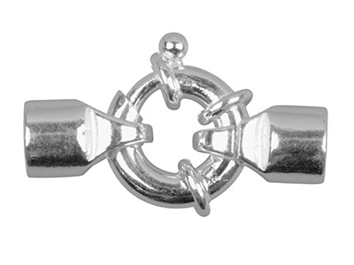 Sterling Silver Jumbo Bolt Ring    12mm, 2 End Caps Plain Finish