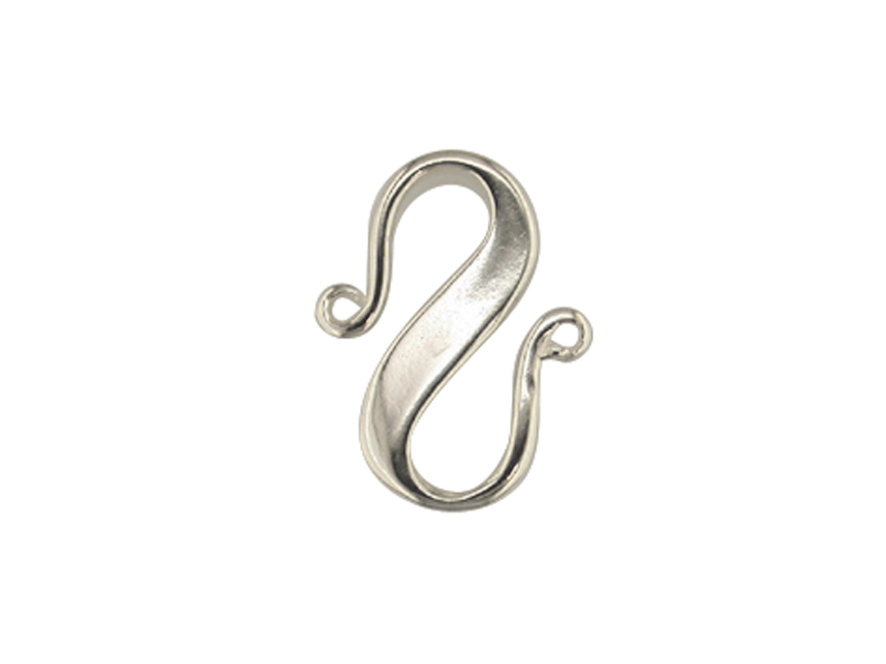 Handmade S-Hook Clasp in Nickel-Free Sterling Silver, 18mm - TJS