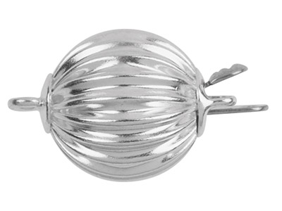 Sterling Silver Corrugated Ball    Clasp 10mm - Standard Image - 1