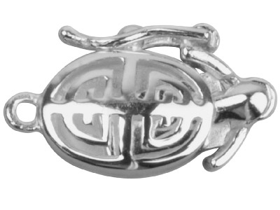 Sterling Silver Clasp 1 Row, With  Figure Of 8 Safety Clip - Standard Image - 1