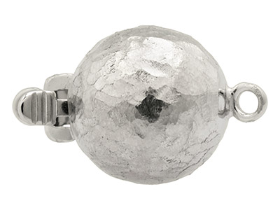 Sterling Silver Hammered Round     Clasp 7mm - Standard Image - 2