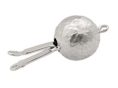Sterling Silver Hammered Round     Clasp 7mm - Standard Image - 3