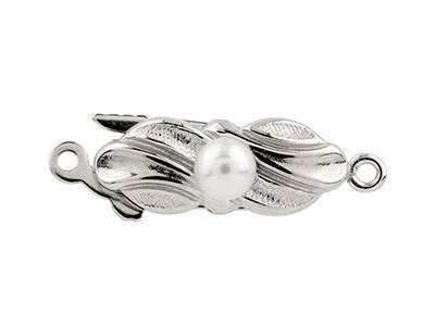 Sterling Silver Clasp With Cultured Pearl 16x5mm - Standard Image - 3