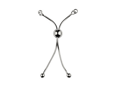 Sterling Silver Adjustable Ball    Clasp And Snake Chain Component