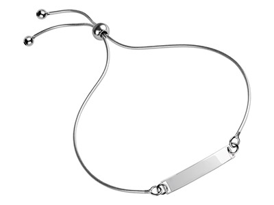 Sterling Silver Adjustable Ball    Clasp And Snake Chain Bracelet     Component - Standard Image - 2