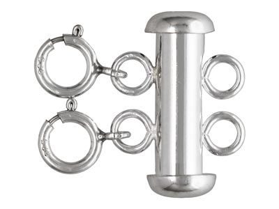Sterling Silver 2 Row Bolt Ring    Tube Clasp 16x4mm