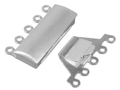 Sterling Silver 5 Row Box Clasp    23x16mm Matt Finish - Standard Image - 2